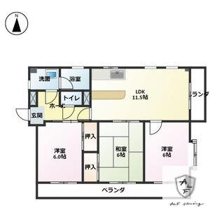 デンファレ(3LDK/2階)の間取り写真