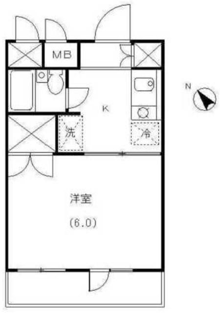 メゾンピエールIII(1K/3階)の間取り写真