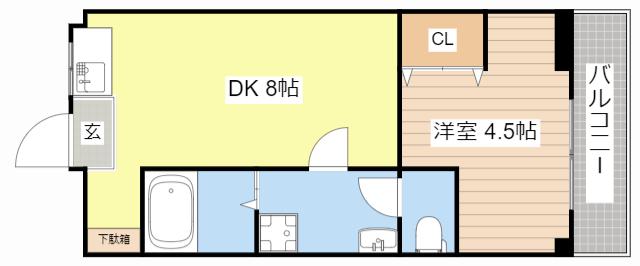 PRECIOUS ONE(1DK/1階)の間取り写真