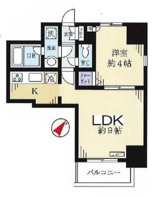 メゾン・ド・ヴィレ 日本橋浜町(1LDK/11階)の間取り写真