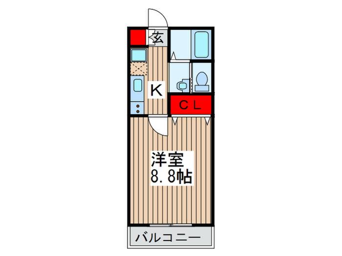 ウエストガーデンII(1K/3階)の間取り写真