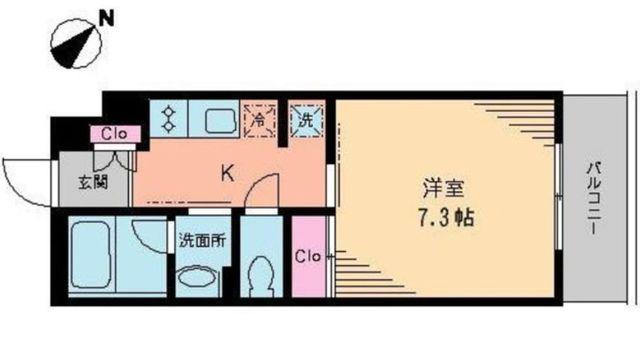 ルソール初台(1K/3階)の間取り写真