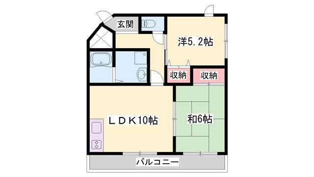 マンション雅(2LDK/2階)の間取り写真