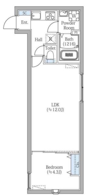 エスジーコート学芸大学(1LDK/3階)の間取り写真