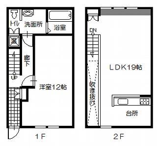 ＪＲ函館本線 近文駅 徒歩10分 2階建 築16年(1LDK/1階)の間取り写真