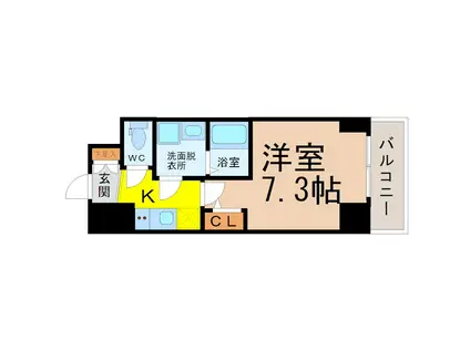 エスリード大須アヴェニュー(1K/13階)の間取り写真