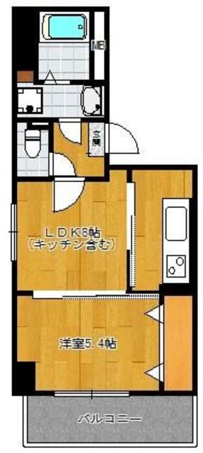 ジュセン西新(1LDK/7階)の間取り写真