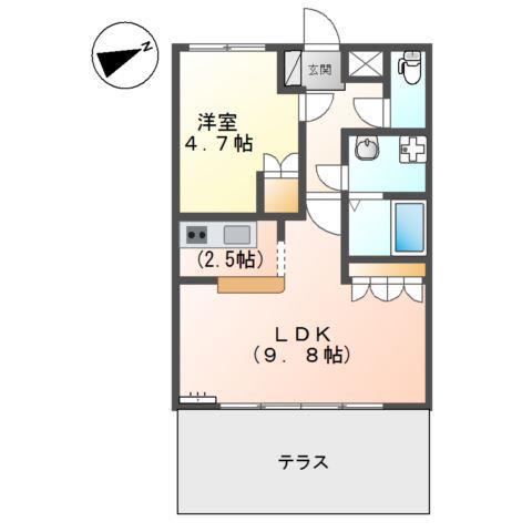 LEGACY GARDEN 壱番館(1LDK/1階)の間取り写真