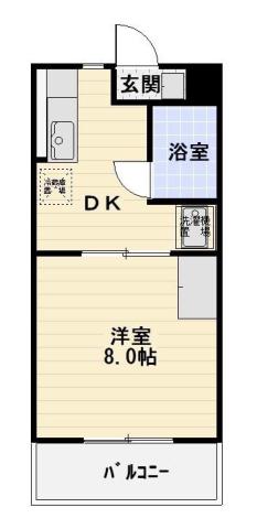 メルカードあさひIII(1DK/2階)の間取り写真