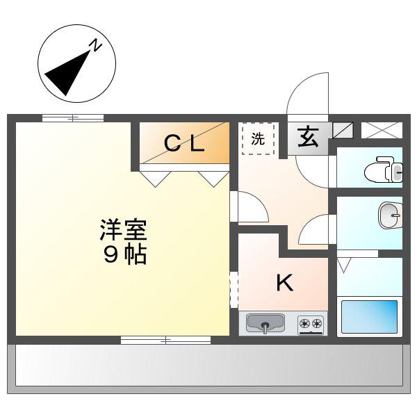 シャトーグレイス(1K/2階)の間取り写真