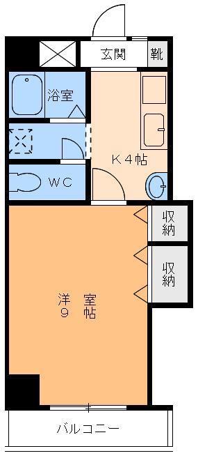 ラフィネ道後(1K/2階)の間取り写真