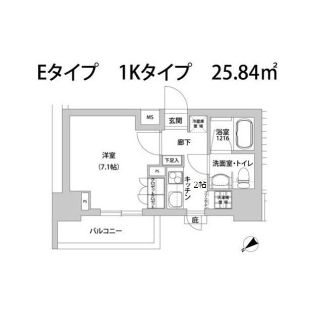メトロステージ上野(1K/12階)の間取り写真