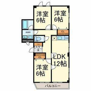ファミール森後(3LDK/4階)の間取り写真