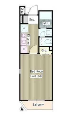 AKIS COURT(1K/3階)の間取り写真