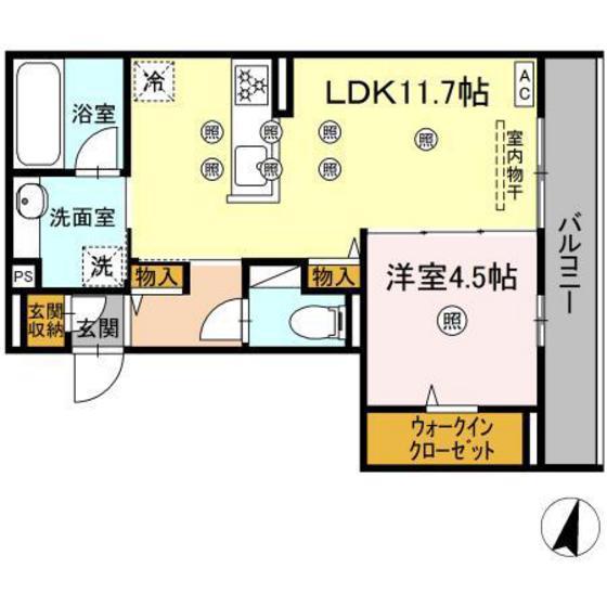フィオーレ(1LDK/3階)の間取り写真