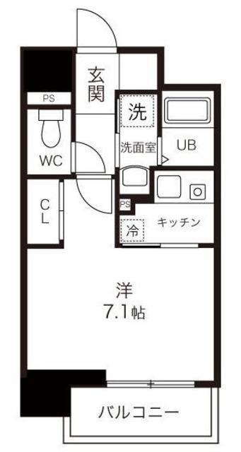 DELCCS SHINAGAWA(1K/3階)の間取り写真