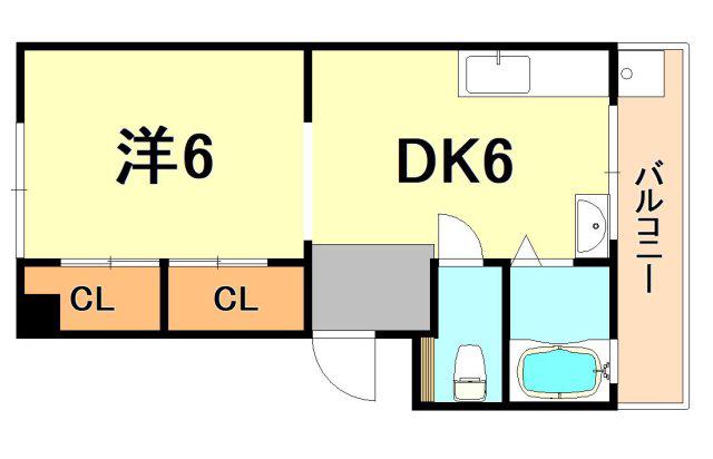 テスラ兵庫(1DK/5階)の間取り写真