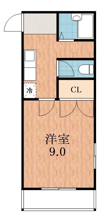 マンション白鷺(1K/1階)の間取り写真