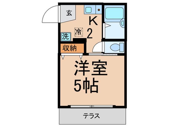 カルム三軒茶屋(1K/1階)の間取り写真