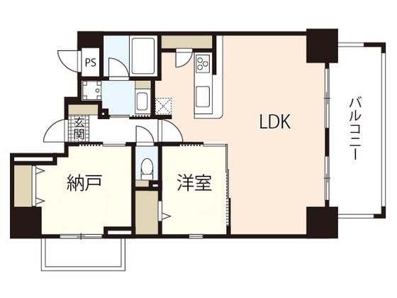 澄和レジデンス広島小町(1SLDK/2階)の間取り写真