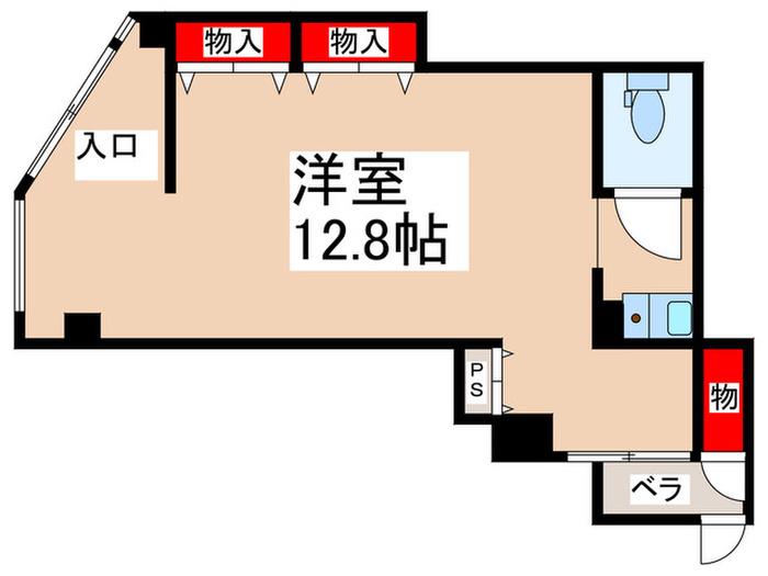 ハイランドハイツ(ワンルーム/1階)の間取り写真
