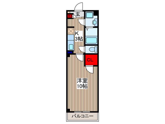 アンプルールフェールYAHAGI II(1K/2階)の間取り写真
