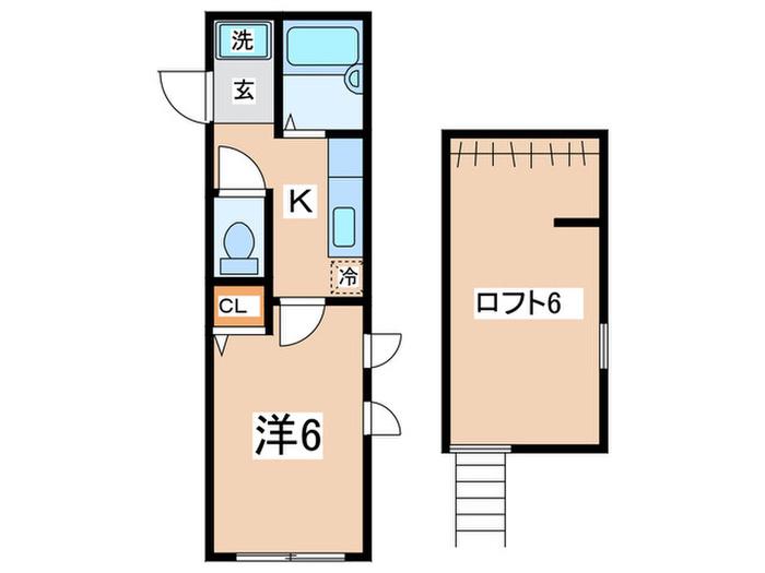グランドール高円寺(1K/2階)の間取り写真