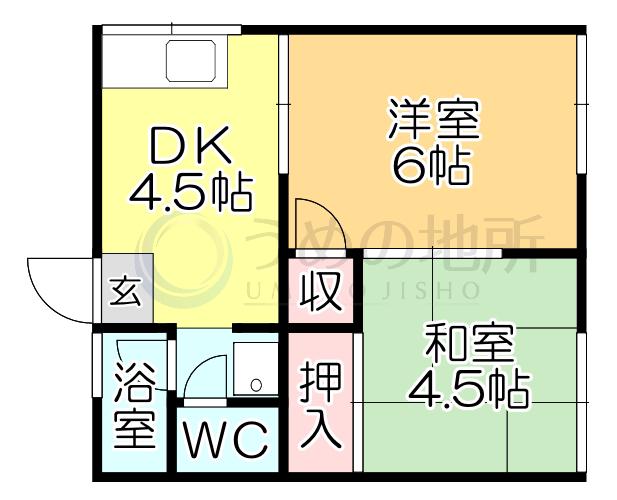 くらもりアパート(2DK/1階)の間取り写真