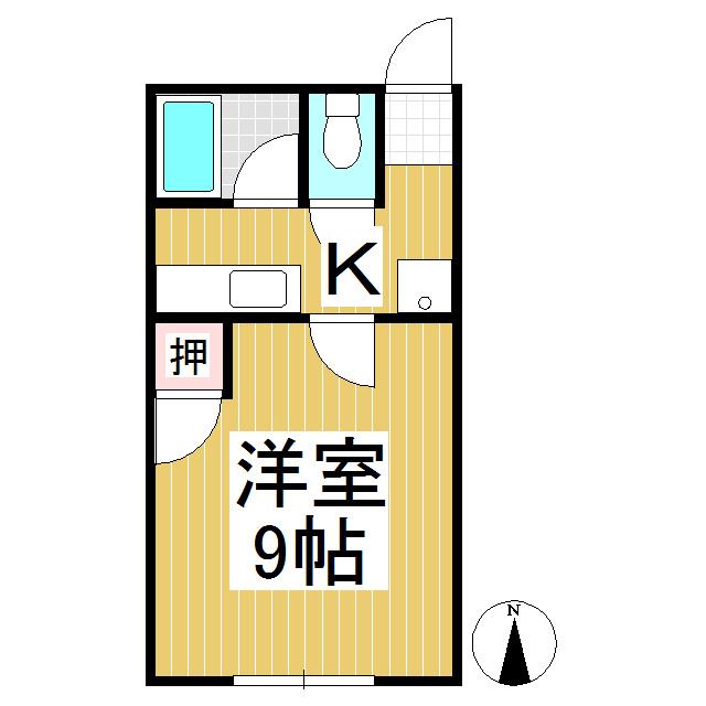 小平ハイツ(1K/2階)の間取り写真