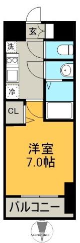 ディアレイシャス名古屋太閤通III(1K/5階)の間取り写真