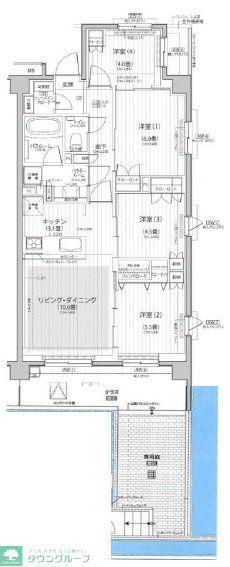Nステージ東小金井(4LDK/1階)の間取り写真
