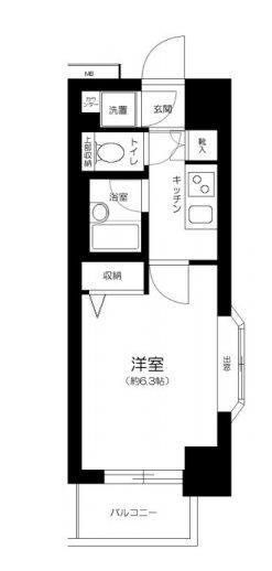 菱和パレス文京白山(1K/4階)の間取り写真