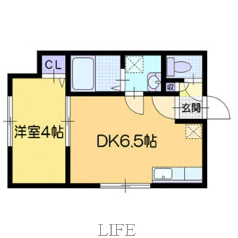 ホヌ豊平A(1DK/2階)の間取り写真