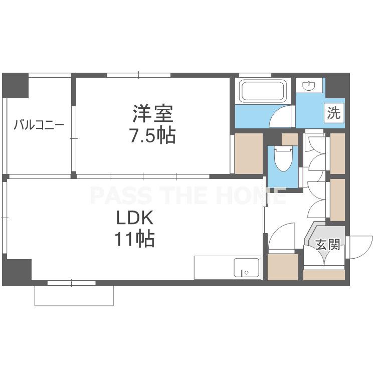 K・H・E(1LDK/2階)の間取り写真