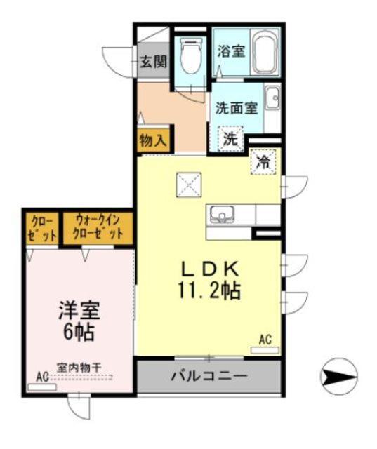 ボーベル(1LDK/1階)の間取り写真