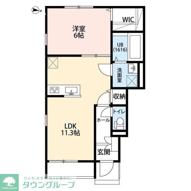 アムール東村山(1LDK/1階)の間取り写真