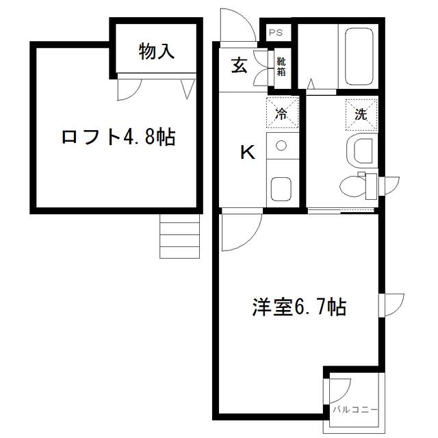 ビックバンブー(1K/1階)の間取り写真