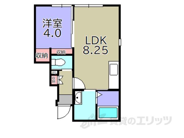 ルートヴィレッジ彦根(1LDK/1階)の間取り写真