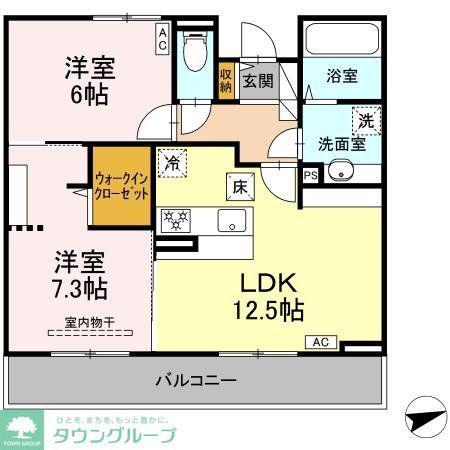 GREEN LINKS(2LDK/3階)の間取り写真