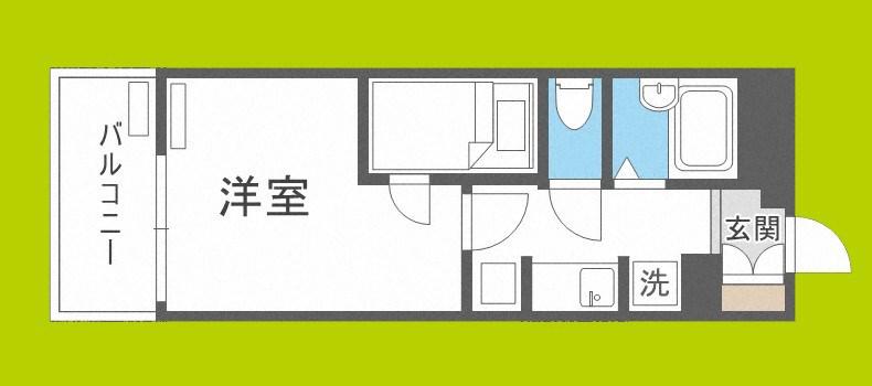 プロスパーコート鶴橋(1K/2階)の間取り写真