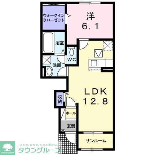 メゾンハチマンII(1LDK/1階)の間取り写真