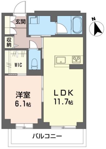 グランレール(1LDK/2階)の間取り写真