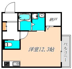 ディアコートK(ワンルーム/1階)の間取り写真