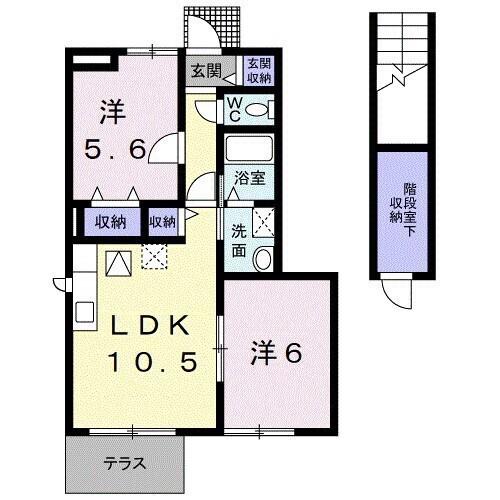 ラヴィーナIII(2LDK/1階)の間取り写真