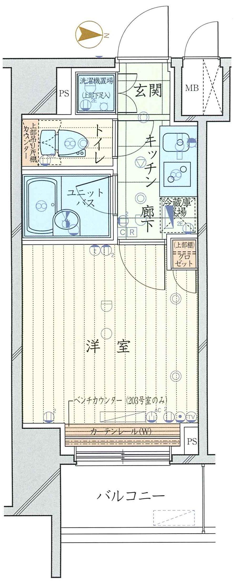 ルーブル大森町(1K/9階)の間取り写真