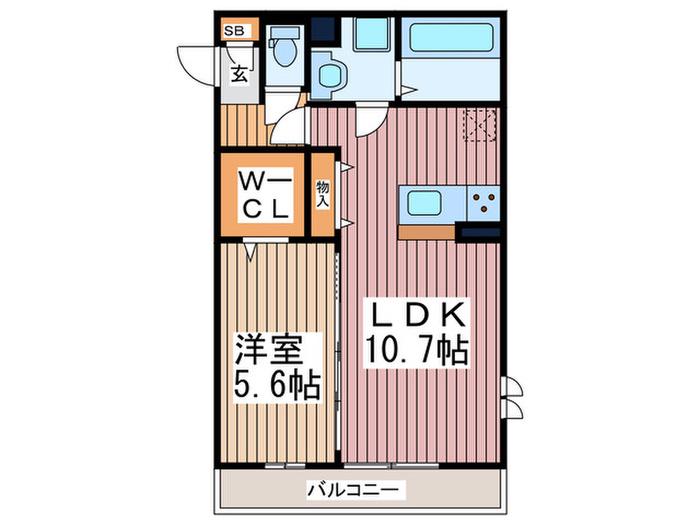 OTTS HIRO III A(1LDK/1階)の間取り写真