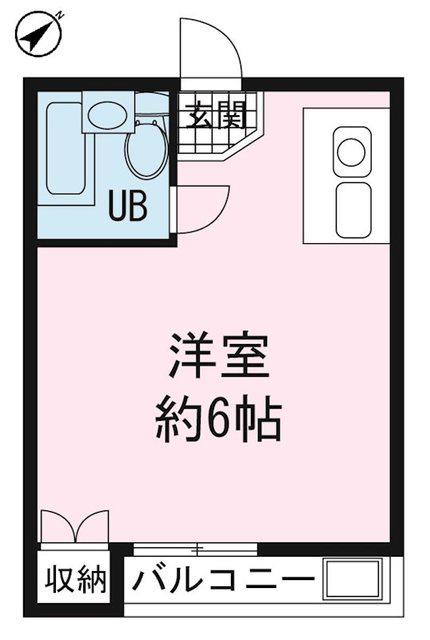 レスパーニャヨシノB棟(1K/4階)の間取り写真