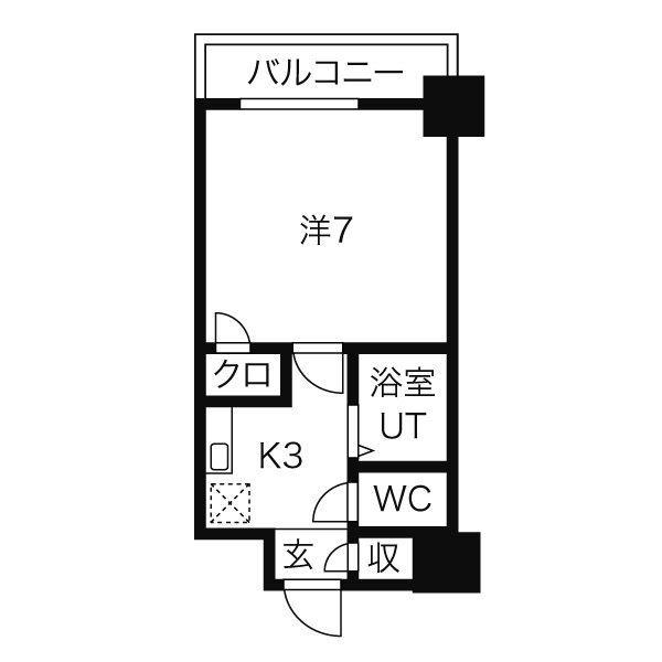 CALM TAIKOH BLD(1K/5階)の間取り写真