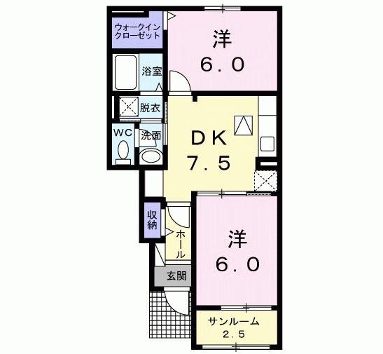 サニ-・ブリーズ北泉A(2DK/1階)の間取り写真