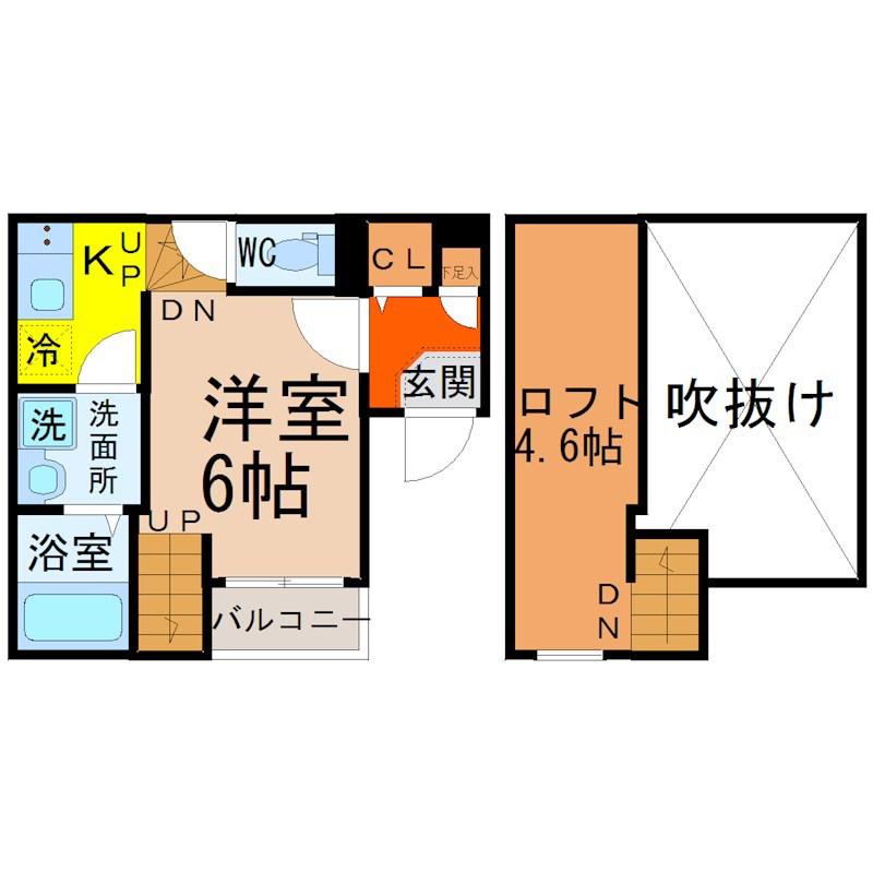 STAGE森下(1K/1階)の間取り写真